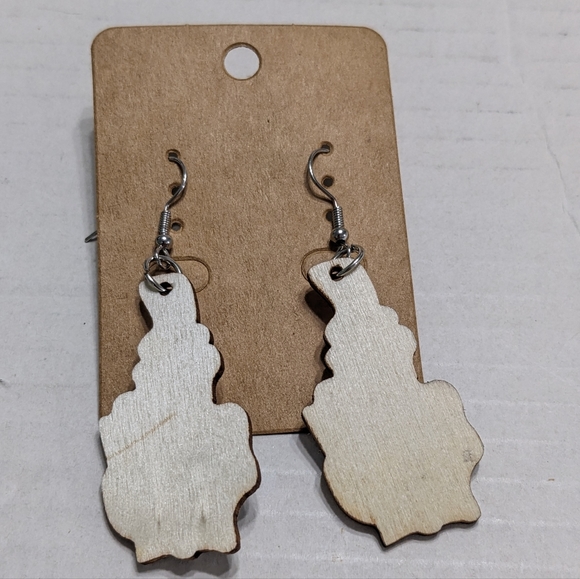 Dr. Seuss Cat In The Hat Reading Book Wood Earrings, New With Tag - Picture 2 of 3